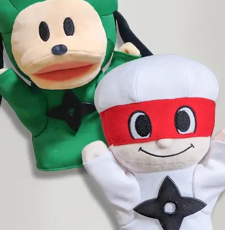 SEGAさんのゲーム『SHINOBI復讐の斬撃』プロモーションキャラクター『忍ばない忍び しのぶ』の『しのぶ・しんご』のパペットを制作しました！