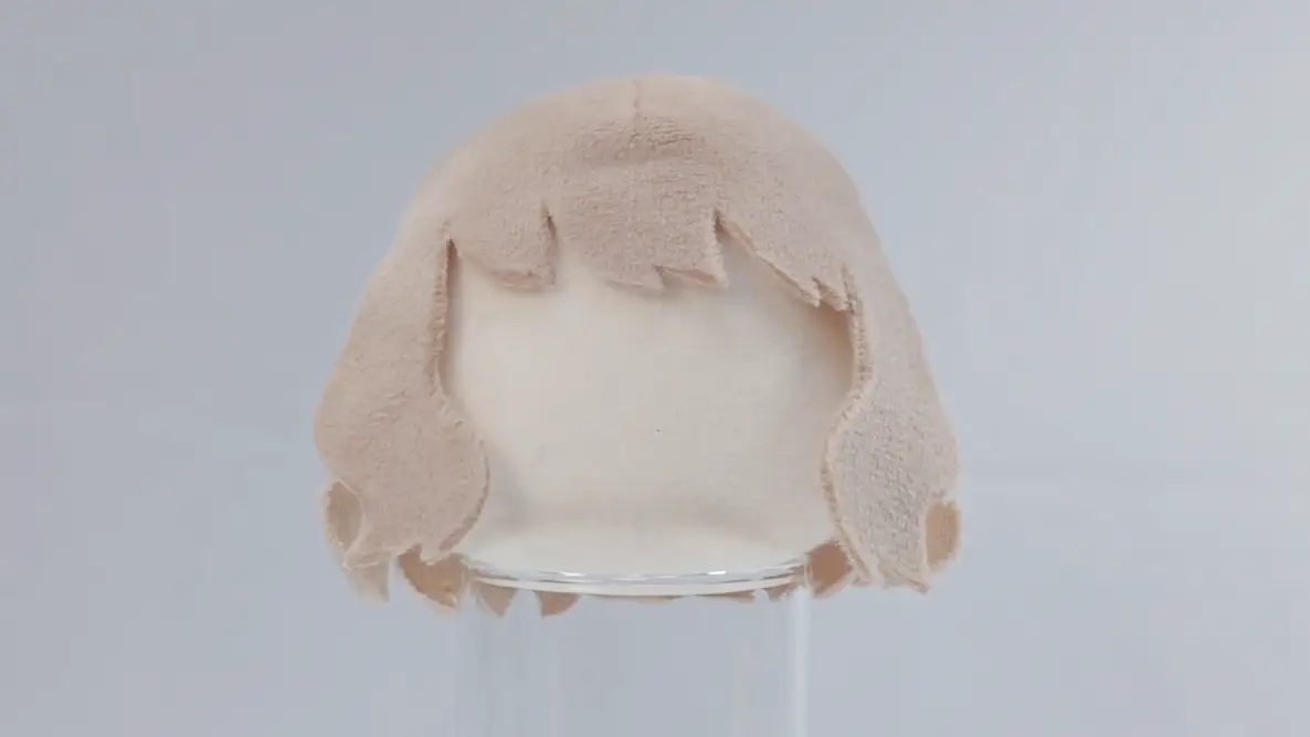 10cm立ちポーズぬい用[後ろ髪パーツ] ショートパーマの完成イメージ1