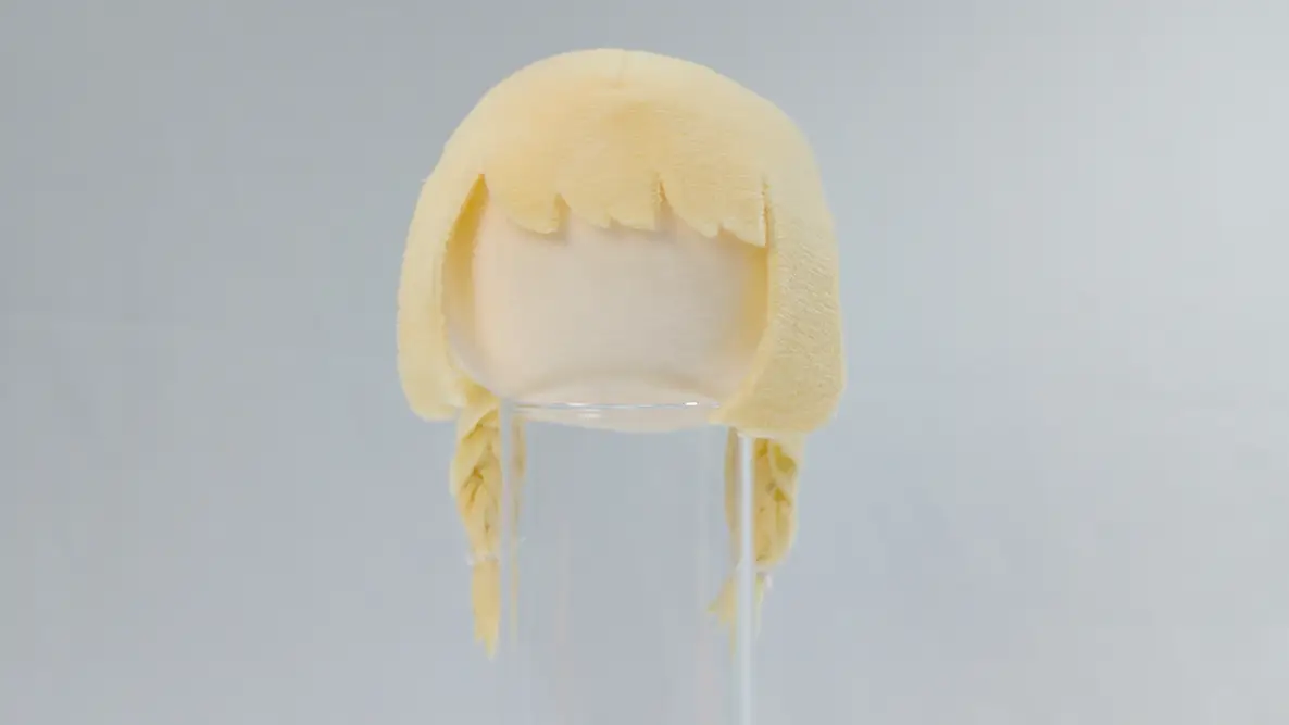 10cm立ちポーズぬい用[後ろ髪パーツ] 三つ編みの完成イメージ1