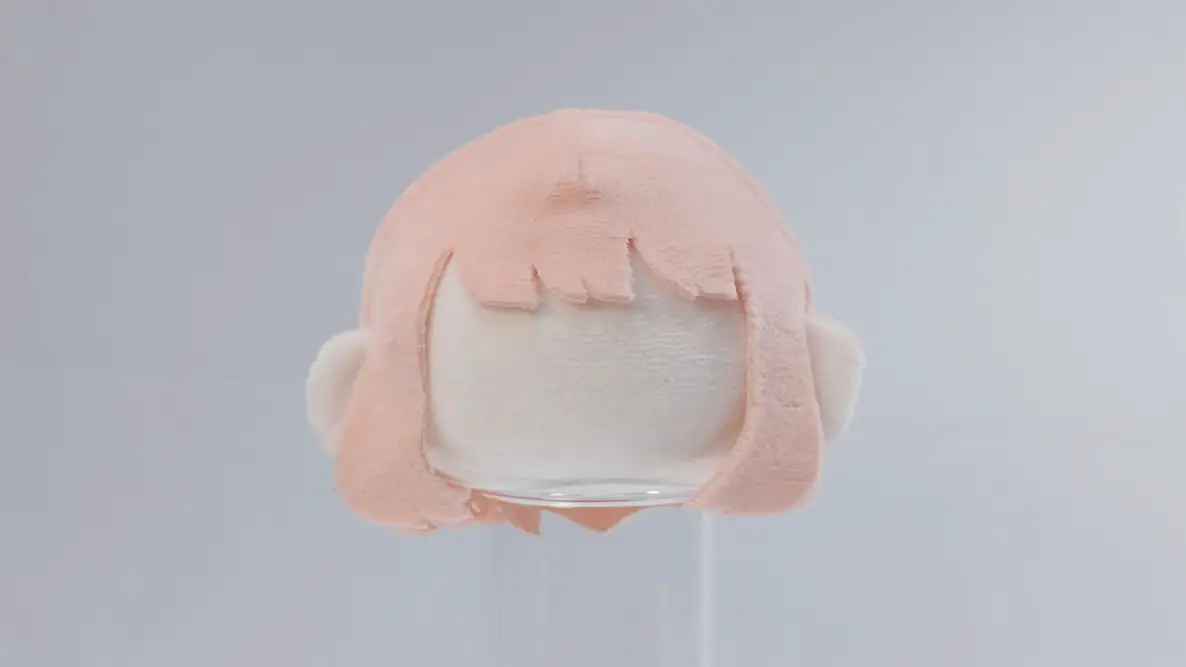 15cmぷっくりぬい用[後ろ髪パーツ] ボブカットの完成イメージ1