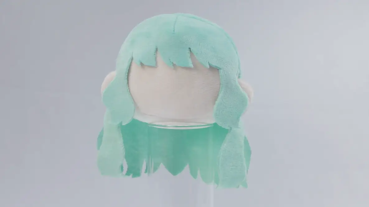 15cmぷっくりぬい用[後ろ髪パーツ] ロングパーマの完成イメージ1